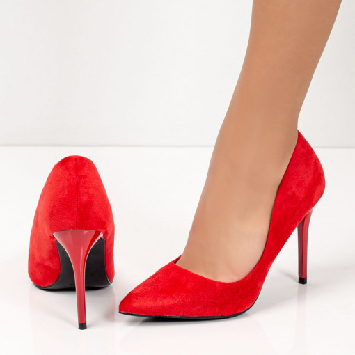 Pantofi dama rosii Stiletto cu toc subtire MDL05621