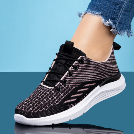 Adidasi dama, Pantofi dama sport negri din material textil ZEF00857 - zeforia.ro