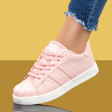 Plateste Jumatate!, Pantofi dama sport roz cu siret MOD07899, modlet.ro