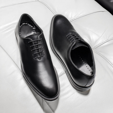 Pantofi eleganti barbati cu siret negri din Piele naturala MOD11569, 4, modlet.ro