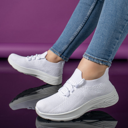 Adidasi dama, Pantofi sport dama albi MOD11243, modlet.ro
