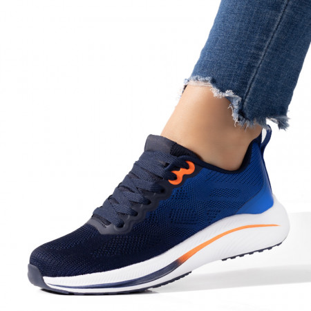 Adidasi dama, Pantofi sport dama cu siret albastri MOD09502, modlet.ro