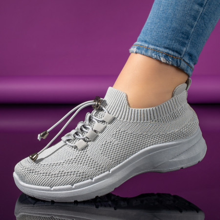 Pantofi sport dama cu siret elastic gri MOD11170, 1, modlet.ro