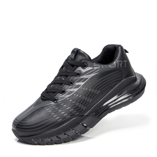 Pantofi sport negri barbati cu siret MOD06767