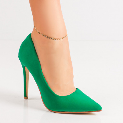 Pantofi Stiletto dama cu toc subtire verzi MOD06492