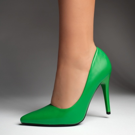 Pantofi Stiletto, Pantofi Stiletto dama verzi MOD06128, modlet.ro