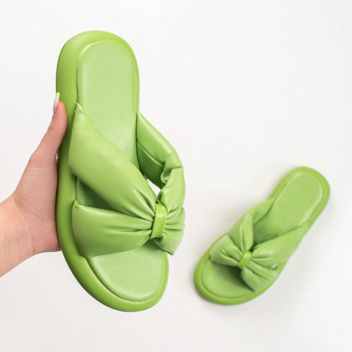 Papuci casual dama cu talpa groasa verzi MOD04037