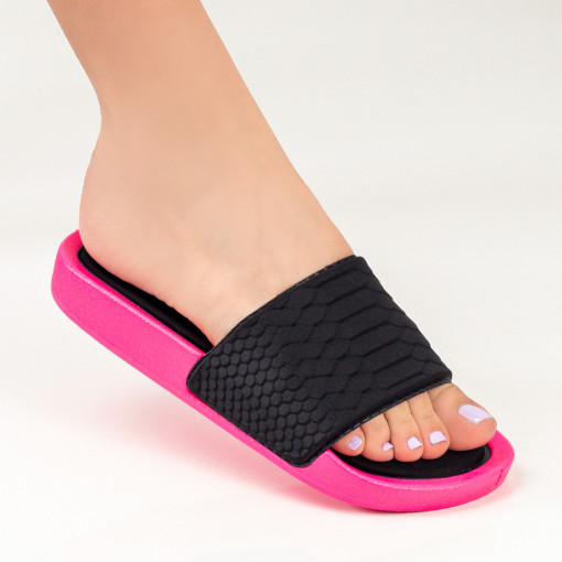 Papuci dama roz cu talpa joasa din material textil MDL04451