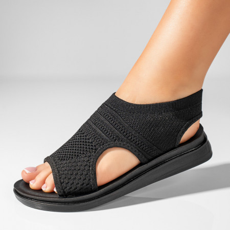 REDUCERI INCALTAMINTE, Sandale cu talpa joasa dama negre MOD08490, modlet.ro