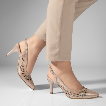 Sandale cu toc dama roz din Piele Naturala MOD11305, 2, modlet.ro