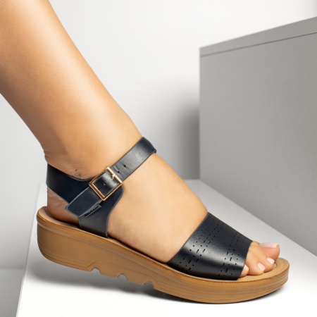 Sandale dama cu platforma albastru inchis MOD13901, 3, modlet.ro