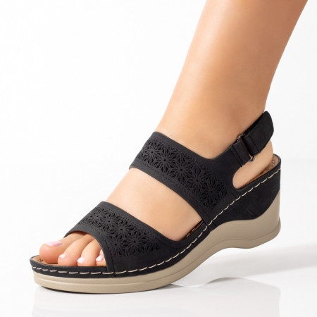 Sandale dama cu platforma negre MDL09274