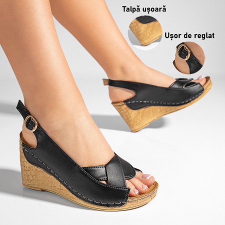 Sandale dama cu platforma negre ZEF04623, 3, zeforia.ro