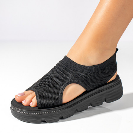 Sandale dama cu talpa groasa si perforatii negre MOD11372
