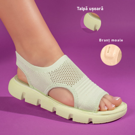 Sandale dama verzi cu talpa joasa ZEF11346, 3, zeforia.ro