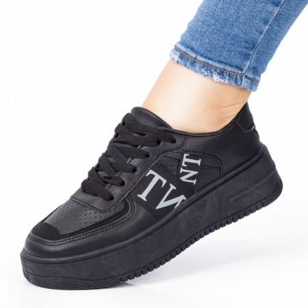 Tenisi dama negri cu siret si talpa groasa MOD05703