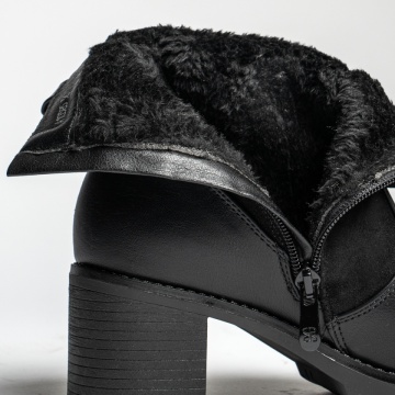 Botine dama cu toc gros negre MOD14092, 2, modlet.ro