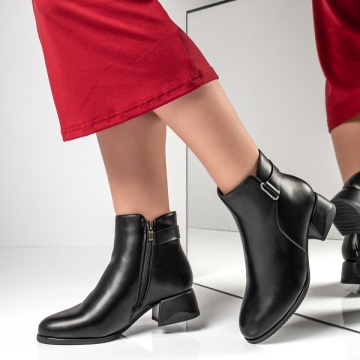 Botine dama negre cu toc mic MOD10871, 2, modlet.ro