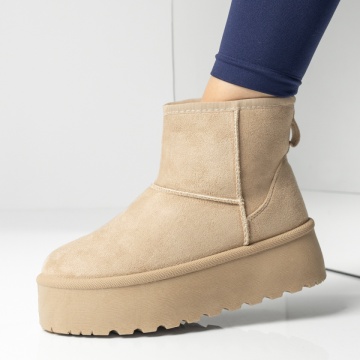Cizme dama cu talpa groasa tip oog bej suede MOD12835, 3, modlet.ro