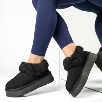 Cizme dama cu talpa groasa tip oog negru suede MOD14173, 3, modlet.ro