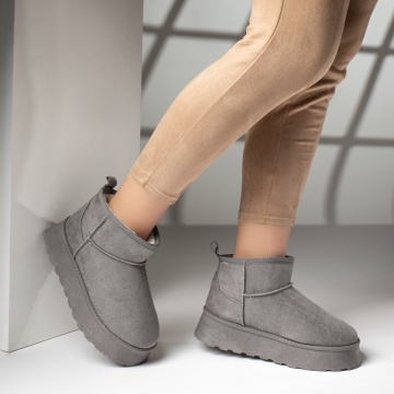 Cizme dama scurte gri suede MOD12590, 2, modlet.ro