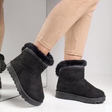 Cizme dama tip oog negru suede LILI48, 3, modlet.ro