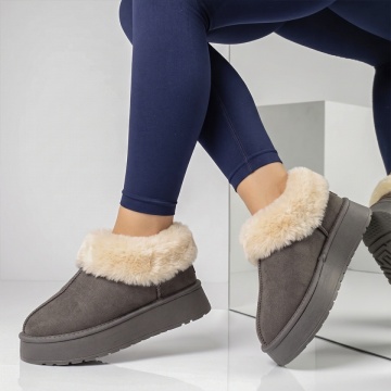 Cizme scurte dama tip UG gri suede EMA45, 1, modlet.ro