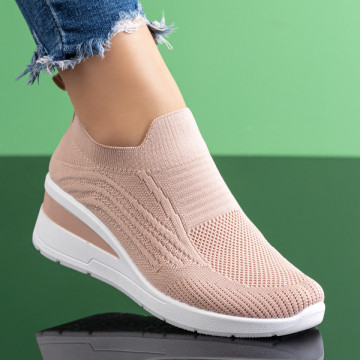 Espadrile cu platforma dama roz MOD08481, 3, modlet.ro