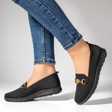 Espadrile dama cu accesoriu decorativ negre ZEF13055, 4, zeforia.ro