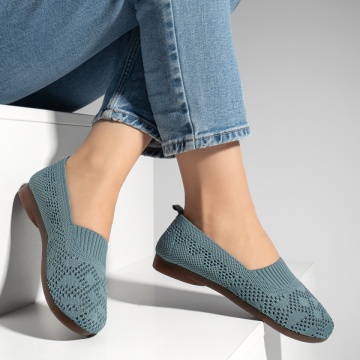 Espadrile dama cu perforatii si talpa joasa albastru deschis MOD13063, 4, modlet.ro