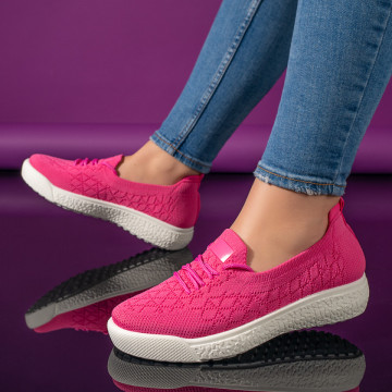 Espadrile dama cu siret roz inchis MOD11172, 4, modlet.ro