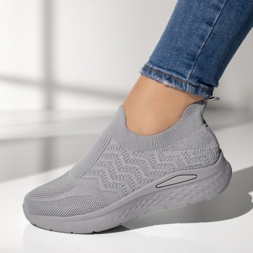 Espadrile sport dama, Espadrile dama cu talpa groasa gri MOD14210, modlet.ro