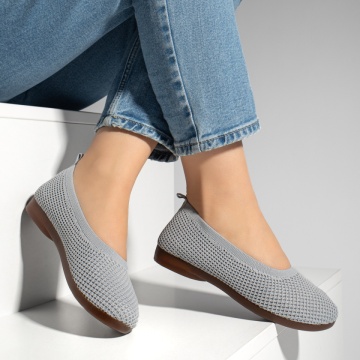 Espadrile dama cu talpa joasa din material textil gri MOD13064, 3, modlet.ro