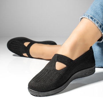 Espadrile dama cu talpa joasa din material textil negre MOD13062, 2, modlet.ro