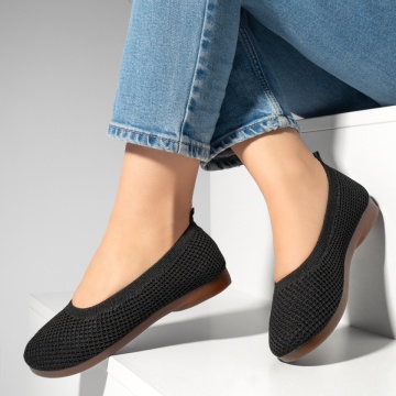 Espadrile dama cu talpa joasa din material textil negre MOD13064, 2, modlet.ro