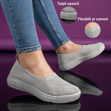 Espadrile dama cu talpa joasa gri EMA6, 3, modlet.ro