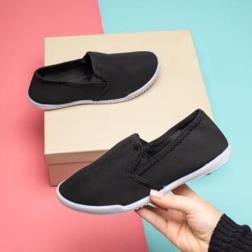 Espadrile dama cu talpa joasa negre din material textil ZEF11814, 1, zeforia.ro