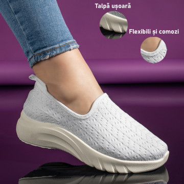 Espadrile dama sport albe EMA4, 4, modlet.ro