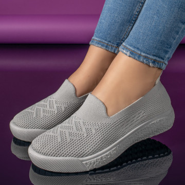 Espadrile dama sport cu talpa joasa gri MOD11164, 2, modlet.ro