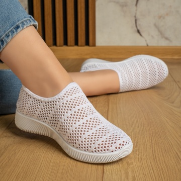 Espadrile sport dama cu perforatii albe MOD13061, 3, modlet.ro