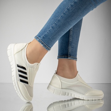 Espadrile sport dama cu talpa groasa albe MOD13181, 3, modlet.ro
