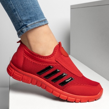 Espadrile sport dama cu talpa groasa rosii MOD13181, 2, modlet.ro