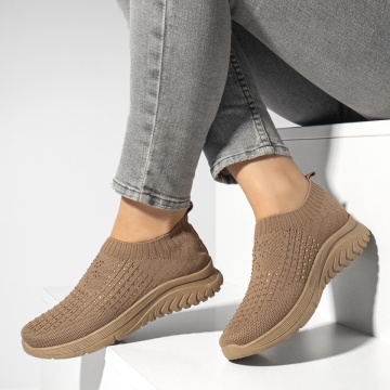 Espadrile sport dama cu talpa groasa si strasuri khaki MOD13177, 2, modlet.ro