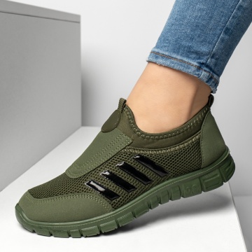Espadrile sport dama cu talpa groasa verde inchis ZEF13181, 4, zeforia.ro