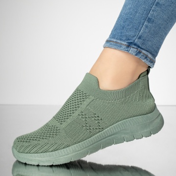 Espadrile sport dama cu talpa groasa verzi MOD13238, 4, modlet.ro