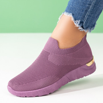 Espadrile sport dama din material textil mov MOD08522, 3, modlet.ro