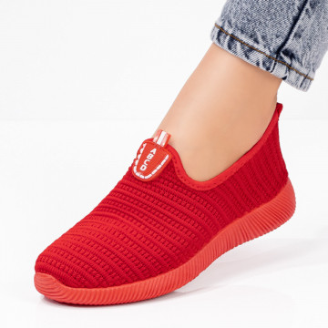 Espadrile sport dama din material textil rosii ZEF05094, 3, zeforia.ro