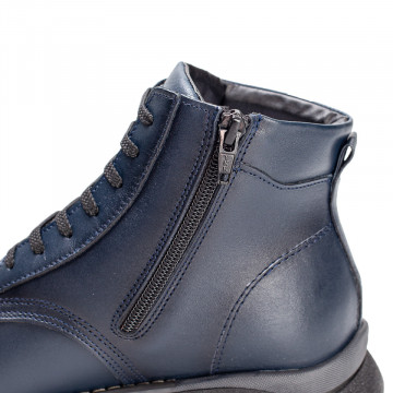 Ghete albastre barbati din Piele naturala imblanite MOD07543, 2, modlet.ro