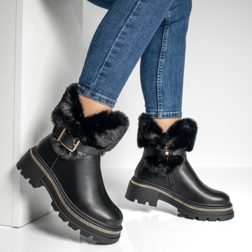 Ghete dama cu fermoar negre MOD12777, 2, modlet.ro