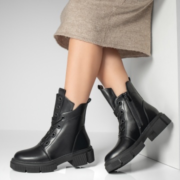Ghete dama cu fermoar negre MOD12846, 2, modlet.ro